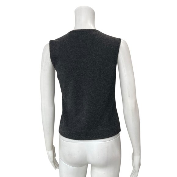 CHANEL 1999A Charcoal Gray Cashmere Wrap Cardigan Sweater Set sz FR 38/6-42/10 - Picture 5 of 16